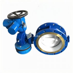 上海湖泉电动蝶阀D943H-16C\DN450法兰三偏心